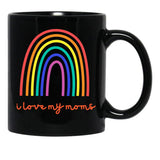 I Love My Moms Black Coffee Mug - Black