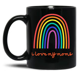 I Love My Moms Black Coffee Mug