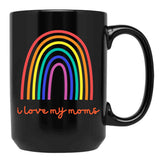 I Love My Moms Black Coffee Mug - Black