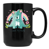 I Love My Mums (Lesbian) Black Coffee Mug - Black