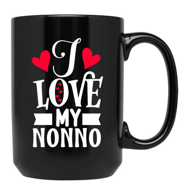 I Love My Nonno Black Coffee Mug - Black