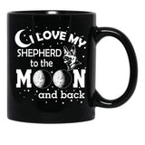 I Love My Shepherd - Cute Funny German Shepherd Dog Lover Black Coffee Mug - Black