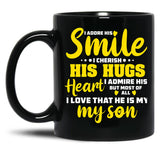 I Love My Son Black Coffee Mug