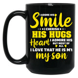 I Love My Son Black Coffee Mug
