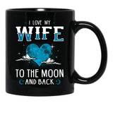 I Love My Wife To The Moon And Back Black Coffee Mug - Black
