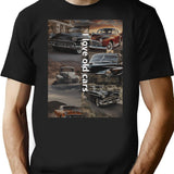 I Love Old Cars T-Shirt - Retro Graphic Tee for Men & Women - Black