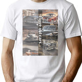 I Love Old Cars T-Shirt - Retro Graphic Tee for Men & Women - White