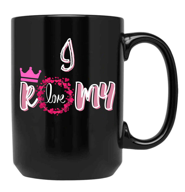 I Love Romy Black Coffee Mug - Black