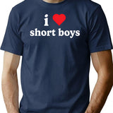 I Love Short Boys T-Shirt - Retro Graphic Tee for Men & Women - Navy