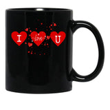 I Love U Black Coffee Mug - Black