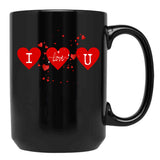 I Love U Black Coffee Mug - Black