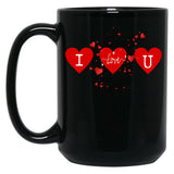 I Love U Black Coffee Mug