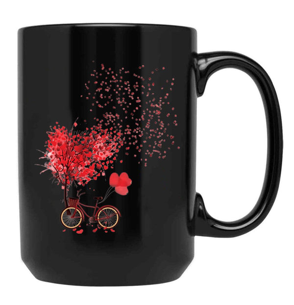 I Love You Love Happiness Black Coffee Mug - Black