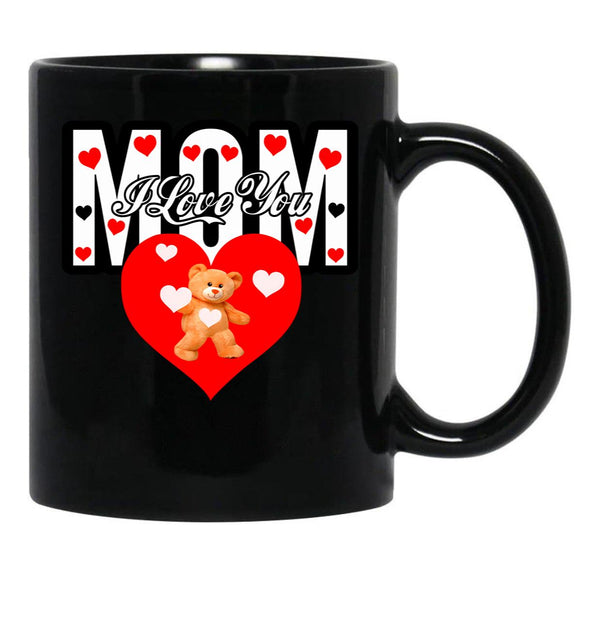 I Love You Mom 2 Black Coffee Mug - Black
