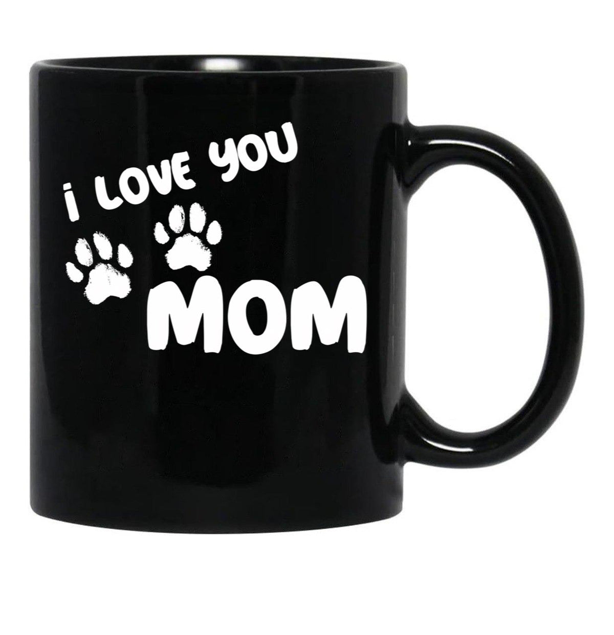 I Love You Mom Puppy Love For Dark TMug Black Coffee Mug - Black