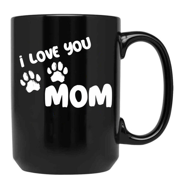 I Love You Mom Puppy Love For Dark TMug Black Coffee Mug - Black