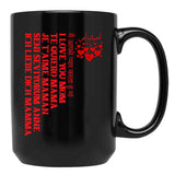 I Love You Mom Te Quiero Mam Je T'Aime Maman Seni Seviyorum Anne Ich Liebe Dich Mamma Black Coffee Mug - Black