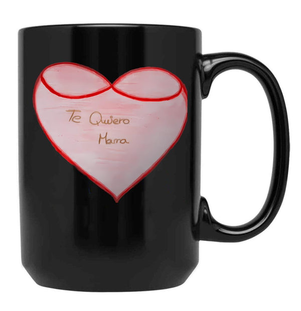 I Love You Mom (13) Black Coffee Mug - Black