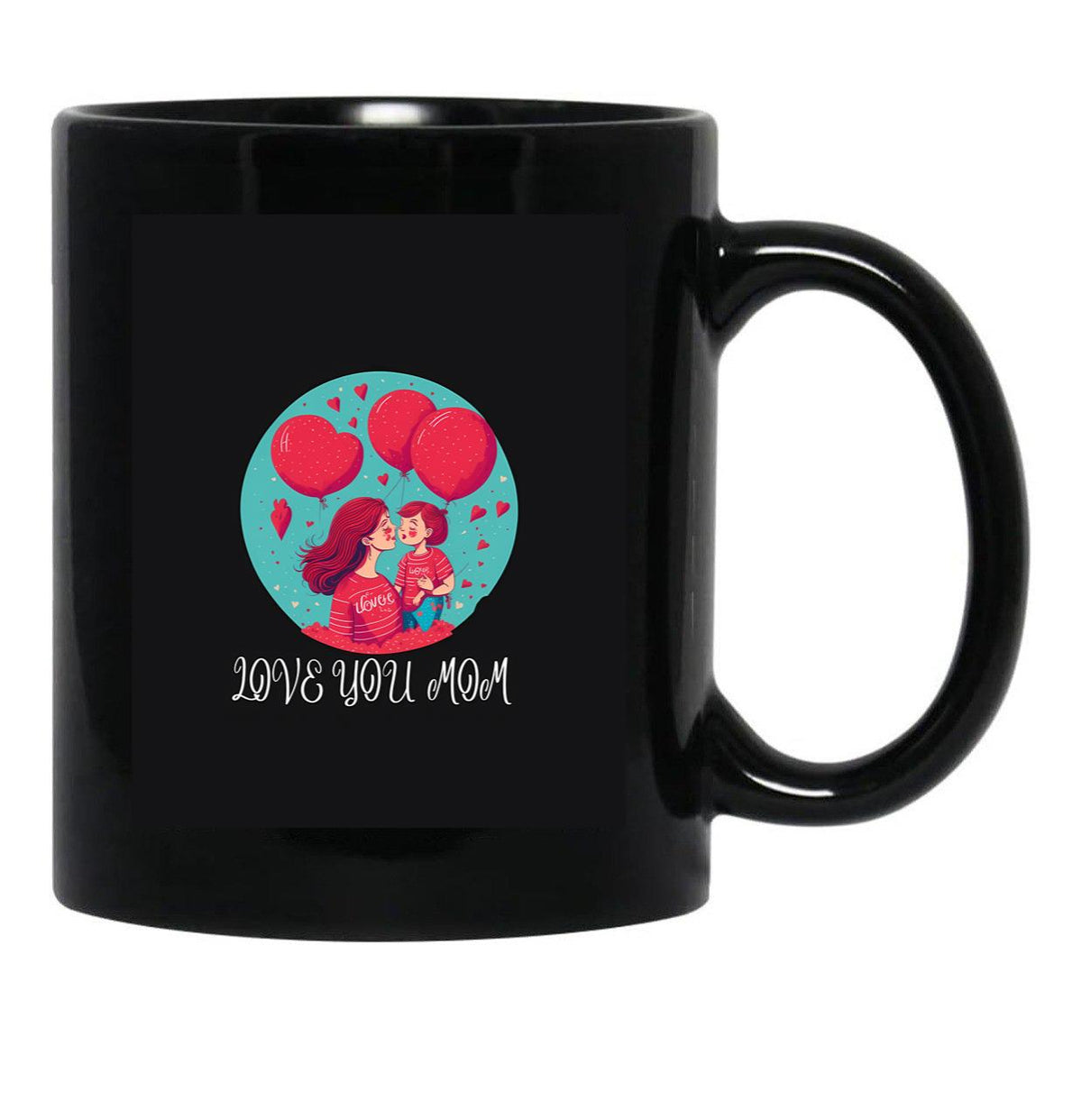 I Love You Mom (17) Black Coffee Mug - Black