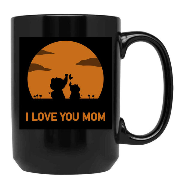 I Love You Mom (19) Black Coffee Mug - Black