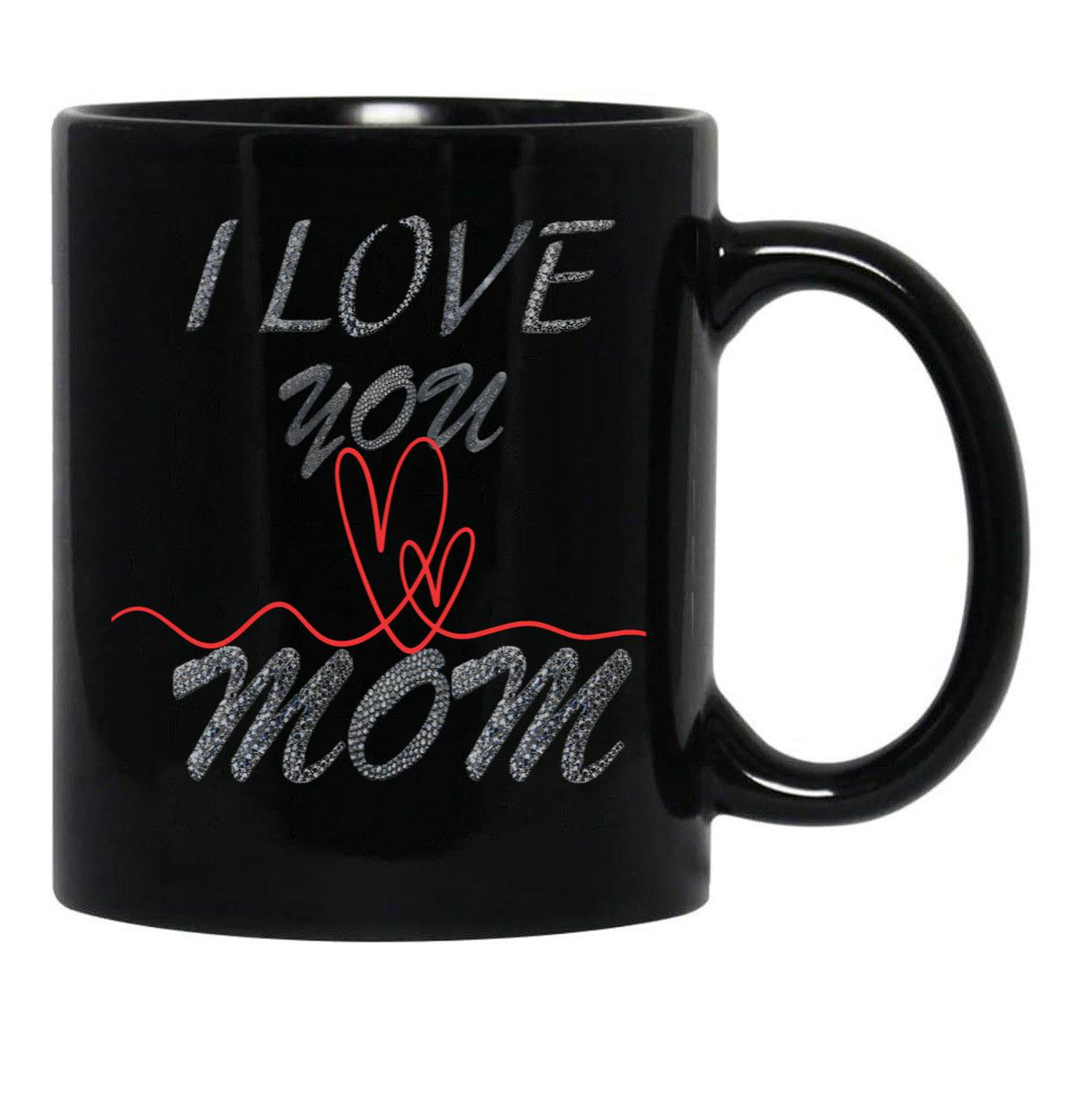 I Love You Mom (29) Black Coffee Mug - Black