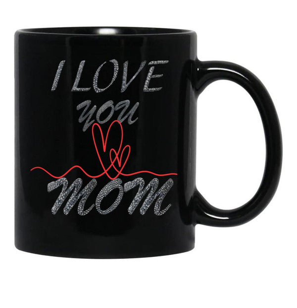 I Love You Mom (29) Black Coffee Mug - Black