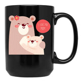 I Love You Mom (34) Black Coffee Mug - Black