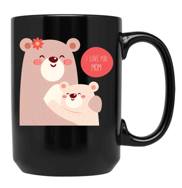 I Love You Mom (34) Black Coffee Mug - Black