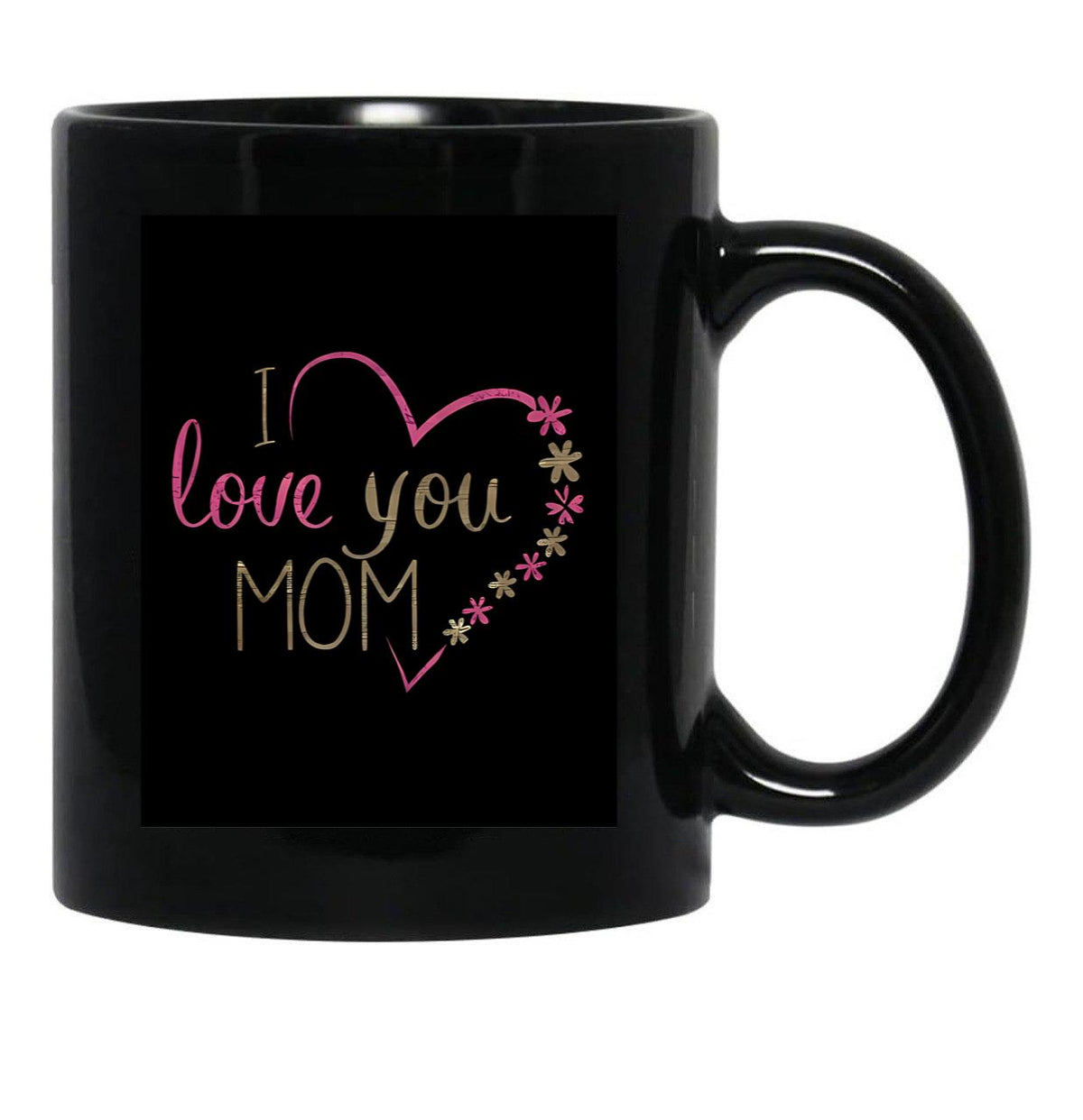 I Love You Mom (35) Black Coffee Mug - Black