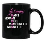 I Love You Mom (36) Black Coffee Mug - Black