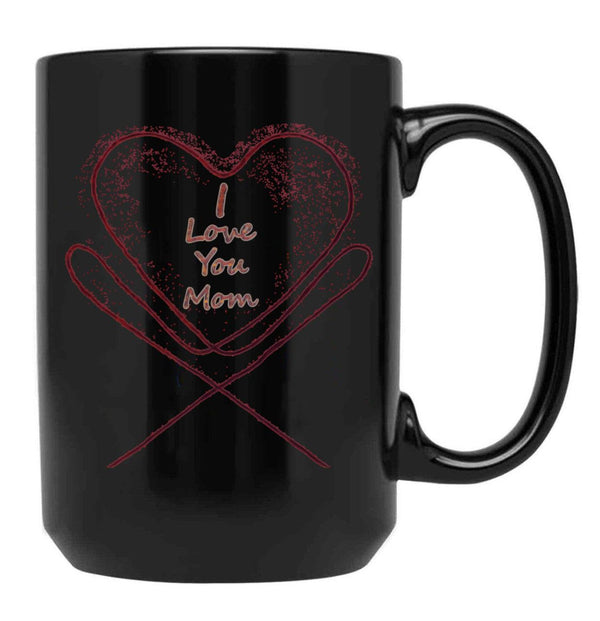 I Love You Mom (3) Black Coffee Mug - Black