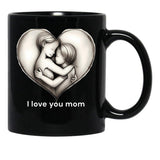 I Love You Mom (5) Black Coffee Mug - Black