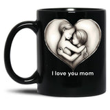 I Love You Mom (5) Black Coffee Mug