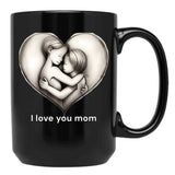 I Love You Mom (5) Black Coffee Mug - Black