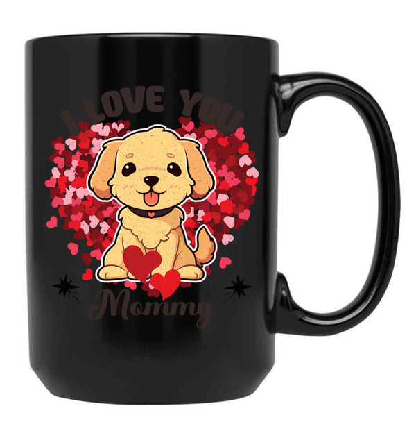 I Love You Mommy- Funny Quote Black Coffee Mug - Black