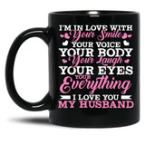 I Love You My Husband Wife Family Black Coffee Mug