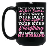 I Love You My Husband Wife Family Black Coffee Mug