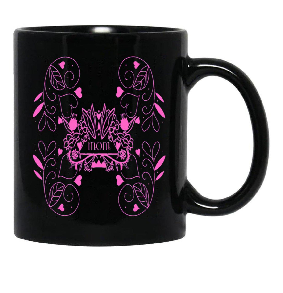 I Love You My Mom Forever Gift Design (1) Black Coffee Mug - Black