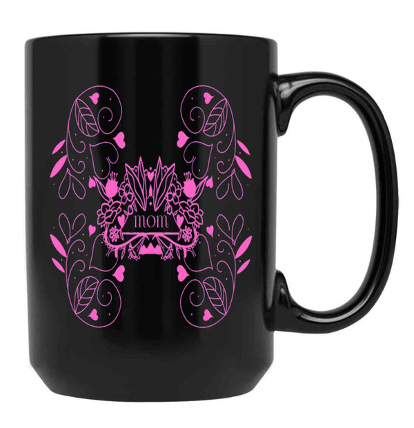 I Love You My Mom Forever Gift Design (1) Black Coffee Mug - Black