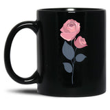 I Love You - Rose Black Coffee Mug