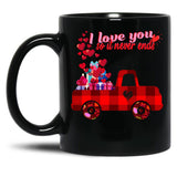 I Love You So It Never Ends Black Coffee Mug