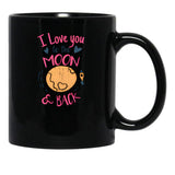 I Love You To The Moon  Black Coffee Mug - Black