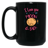 I Love You To The Moon  Black Coffee Mug