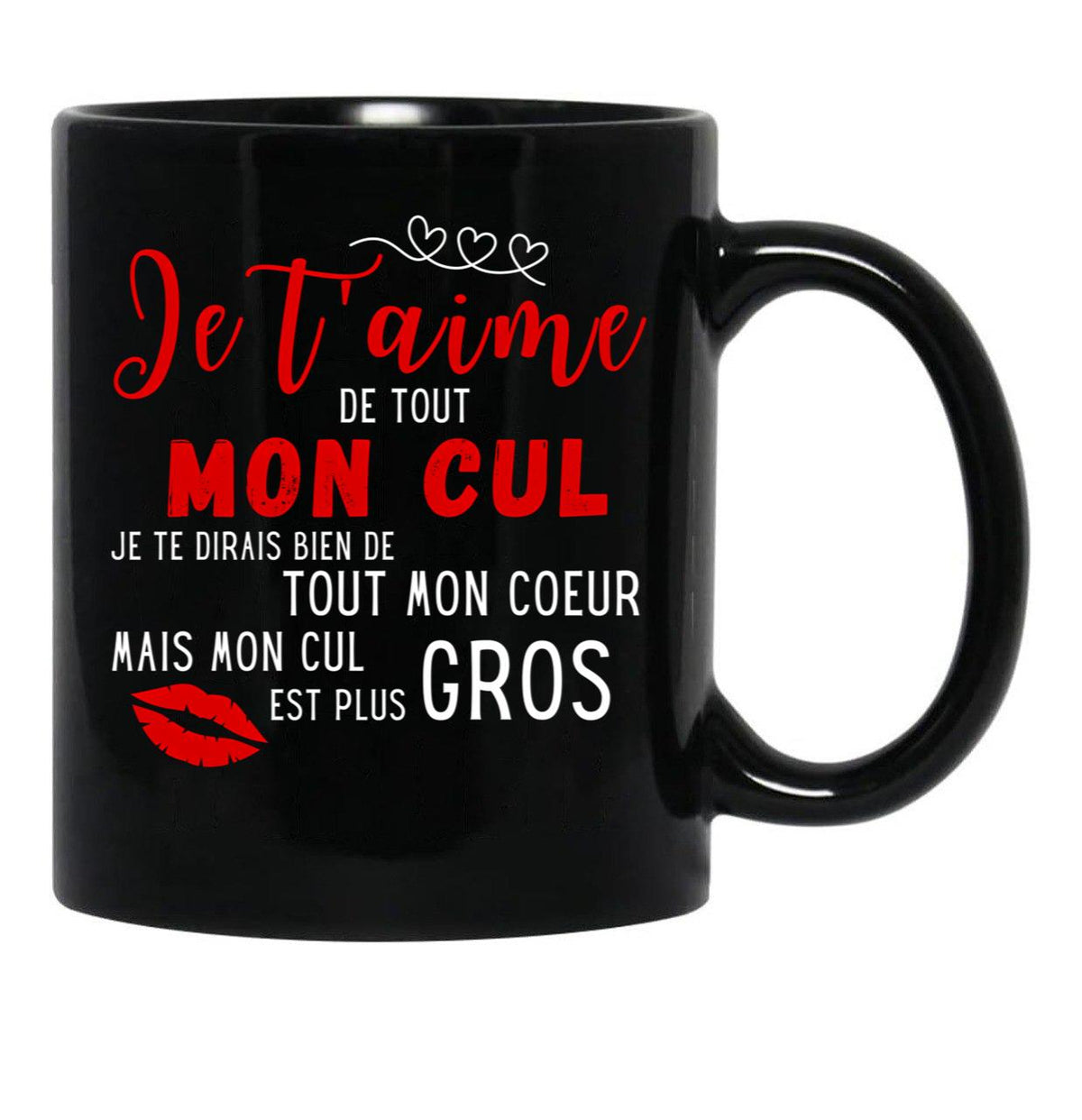 I Love You With All My Ass Humor Gift Black Coffee Mug - Black