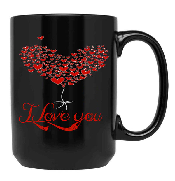I Love You (2) Black Coffee Mug - Black