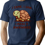I Made It Awkward T-Shirt - Retro Graphic Tee for Men & Women - Navy