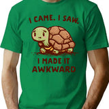 I Made It Awkward T-Shirt - Retro Graphic Tee for Men & Women - Green