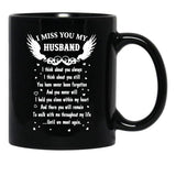 I Miss You My Husband Black Coffee Mug - Black