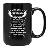 I Miss You My Husband Black Coffee Mug - Black