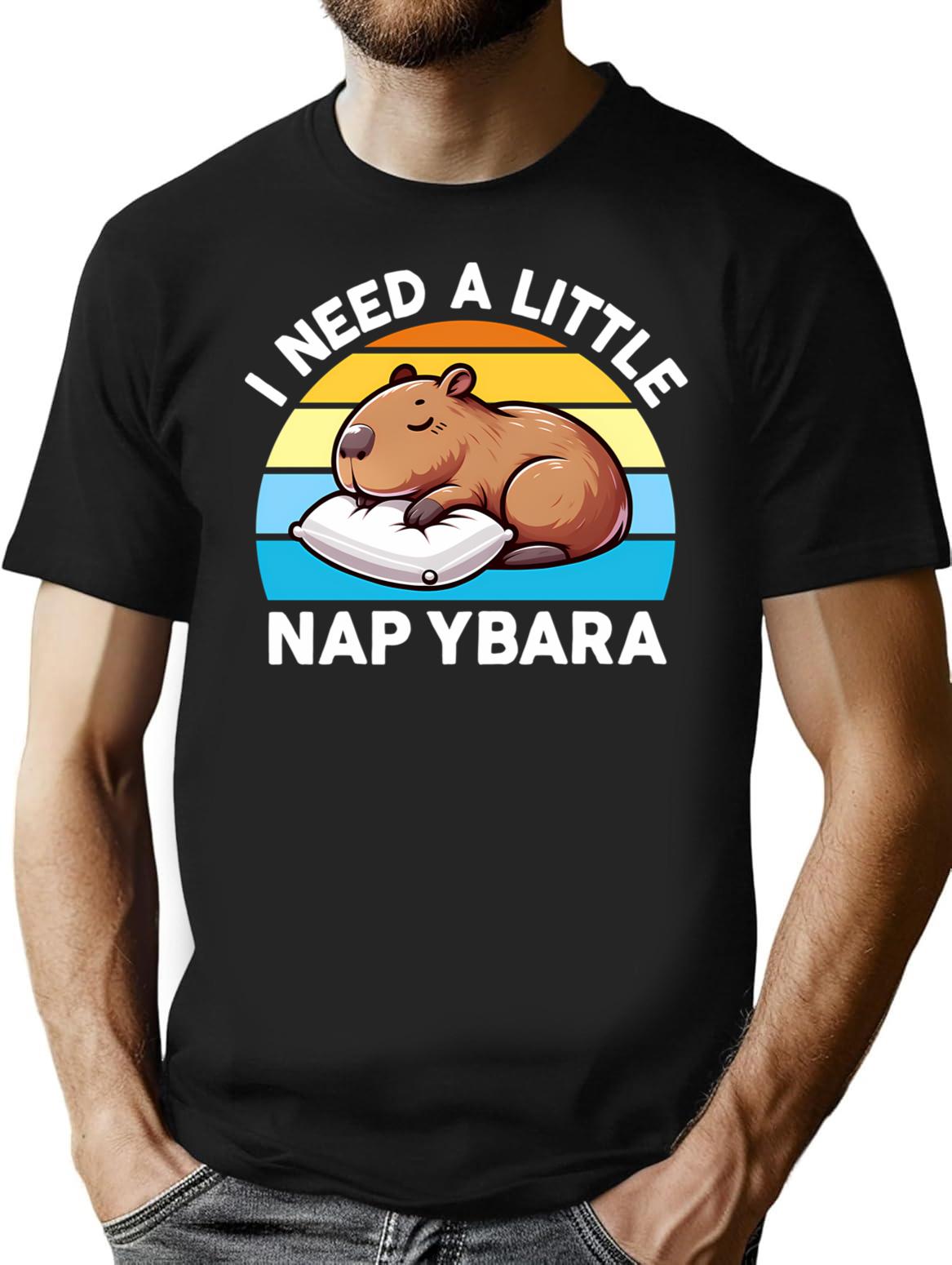 I Need A Little Napybara Capybara T-Shirt - Black